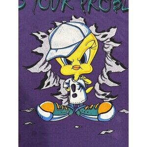 Vintage 97’ Looney Tunes Tweety Bird All Over Print Tee 2XL Made In USA Rare